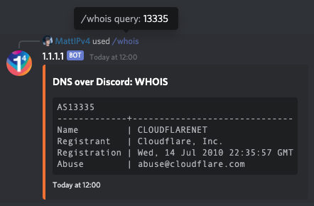 whois query: 13335