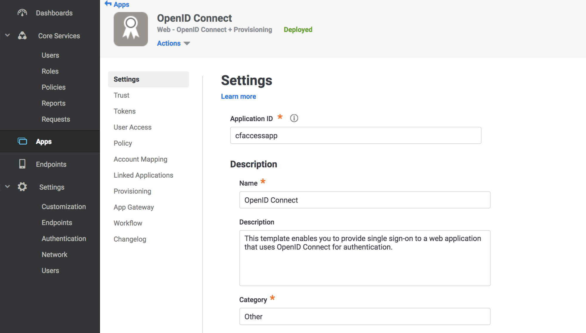 Centrify Settings