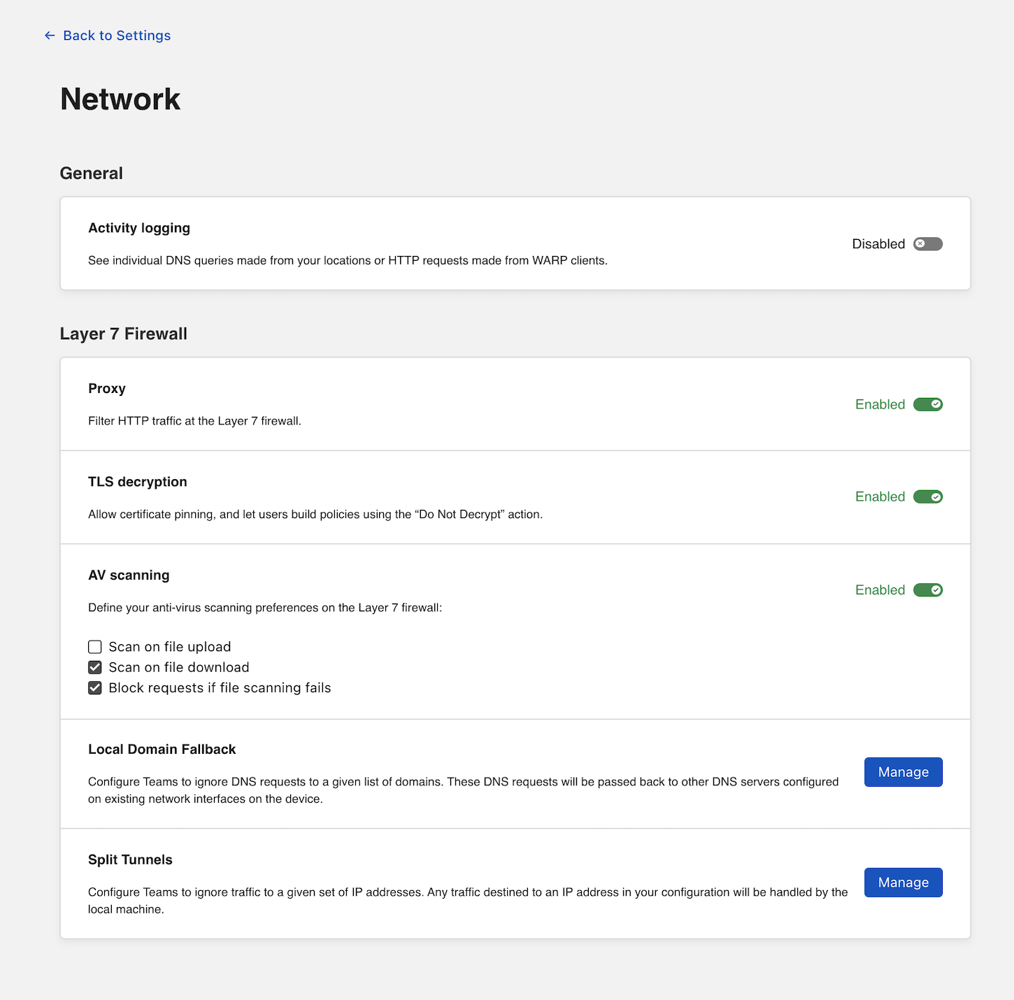 Network Settings