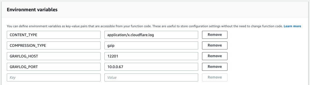 Graylog environment variables