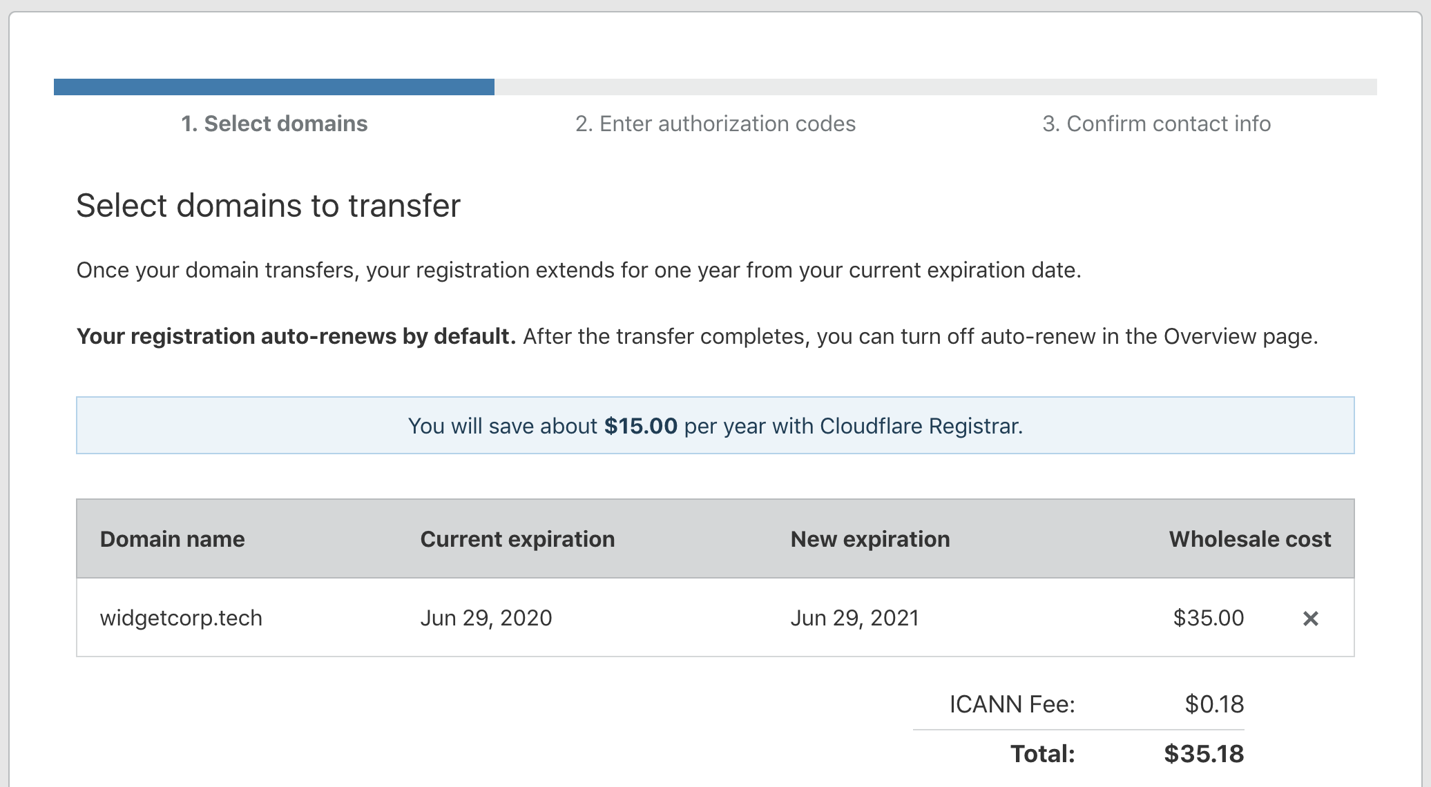 Cloudflare checkout screenshot